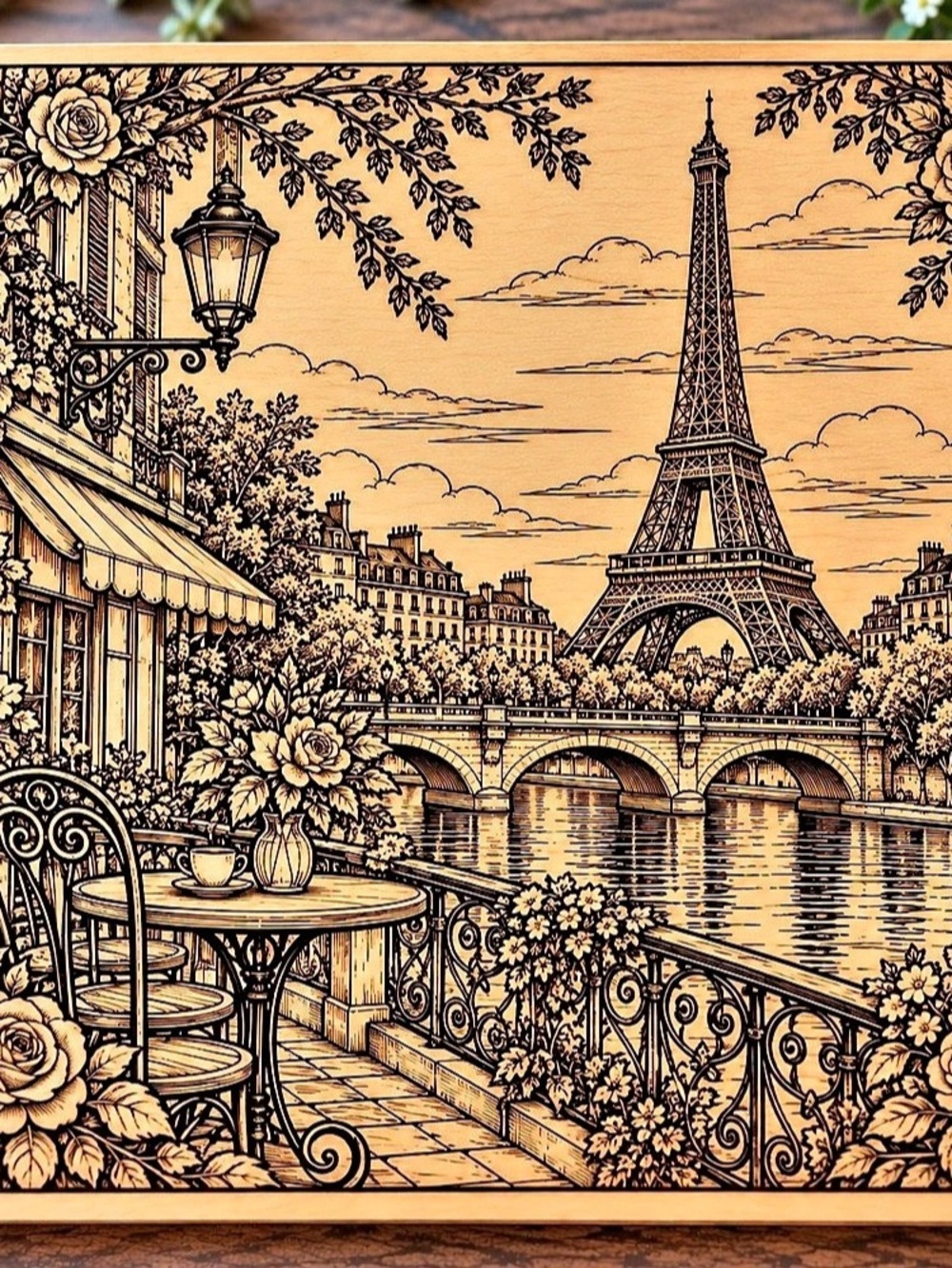 Custom Made Paris Eiffel Tower Engraving